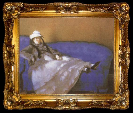 framed  Edouard Manet Madame Manet on a Divan, ta009-2
